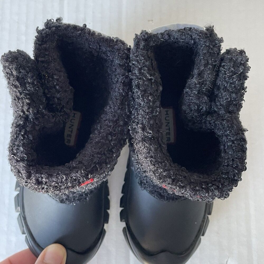 Hunter Kids Black Fleece-Lined Boots - Picture 10 of 12
